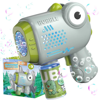 Bubble Gun, Bubble Machine Generator + Liquid Toy for Kids DINOSAUR | EVI