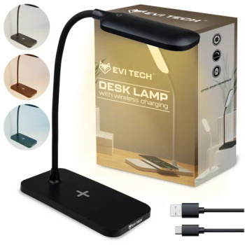 LED DESK LAMP SCHOOL LAMP TOUCH FOR READING WORK NIGHT LIGHT - BLACK