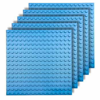 STAVEBNÍ DESKY na LEGO Duplo kostky 16x16 kreativní SADA 5 kusů modrá