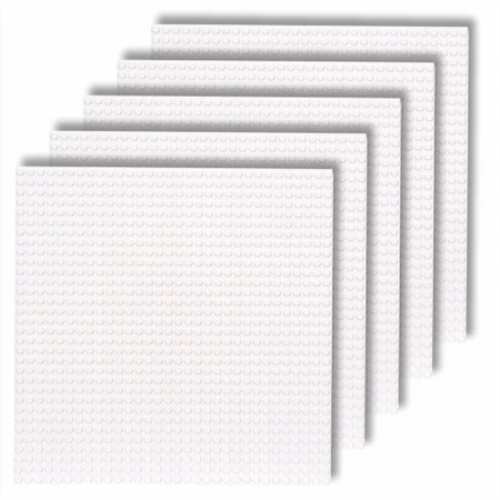 CONSTRUCTION PLATES for LEGO bricks 32x32 XL creative SET of 5 pieces White