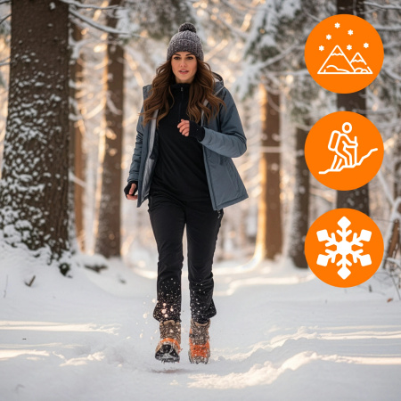 RACZKI NA BUTY Turystyczne ANTYPOŚLIZGOWE Łańcuchy KOLCE Trekkingowe ETUI - 41-44 Crampons Premium+