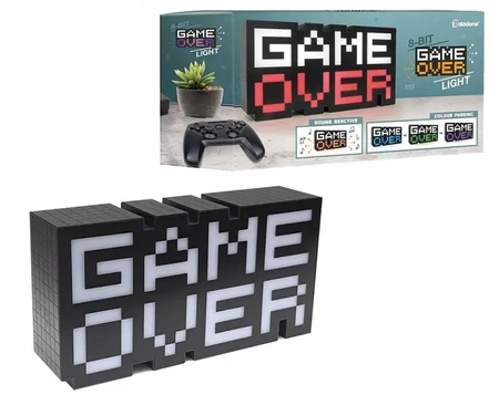 GAME OVER RETRO lamp - large LED lamp changes colours and lights up to the beat