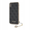 Etui GUESS CHARMS 4G z zawieszką do iPhone XS MAX - szare