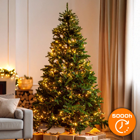 LAMPKI CHOINKOWE ZEWNĘTRZNE 500 LED ŚWIĄTECZNE ŚWIATEŁKA NA CHOINKĘ 35m XXL - CIEPŁE