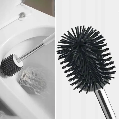 Anti-bacterial silicone toilet brush