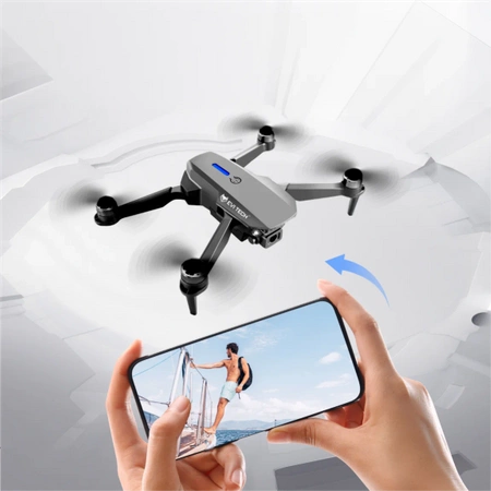 DRON E100 2 kamery silniki BEZSZCZOTKOWE zawis WIFI 3x20min ZABAWKA APP SET