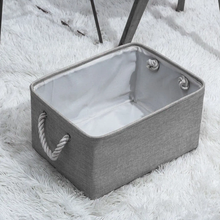 Set of 3x organisers (S, M, L), storage baskets, organising boxes - grey