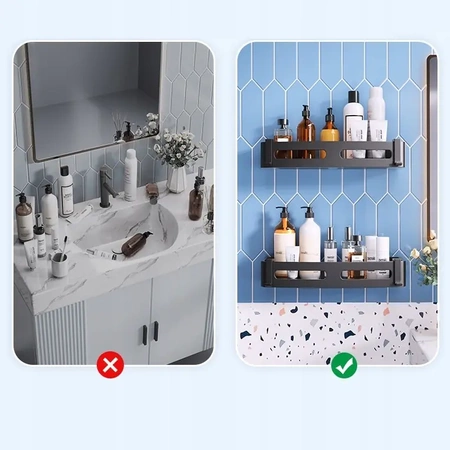 2x EVI HOME Loft Bathroom Shelf Hanging - black