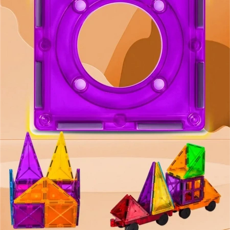 Magnetické stavební kostky KONSTRUKČNÍ PANELY Vzdělávací barevný 3D set 45 ks
