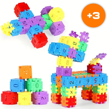 KLOCKI KONSTRUKCYJNE WAFLE EDUKACYJNE BUDOWLANE PUZZLE ZESTAW KLOCKÓW - 300