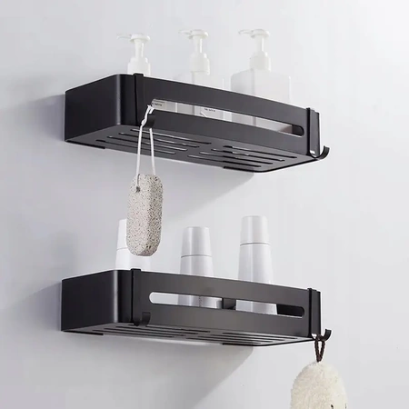 2x EVI HOME Loft Bathroom Shelf Hanging - black