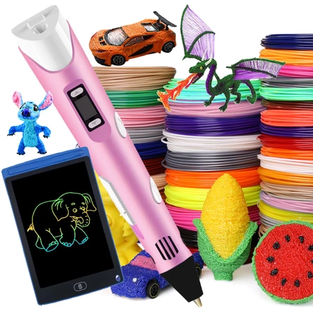 3D PEN magic printer pen for kids + 100m CARTRIDGE + TABLET FREE - pink