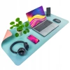 Protective desk mat for keyboard and mouse table 60x35 cm - pink and blue