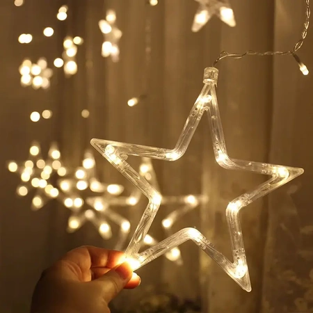 Star light curtain 138 LED 2.5 m garland decoration Christmas lights