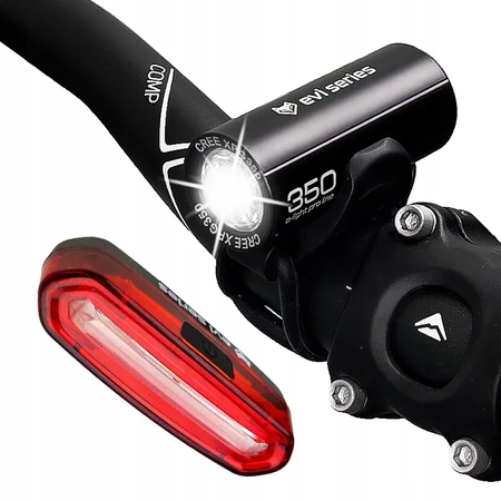 EVI o-LIGHT PRO LINE front bike lamp set + iLIGHT PRO REAR LED rear lamp for USB