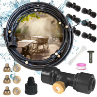 GARDEN SPRINKLER WATER CURTAIN MIST IRRIGATION SYSTEM 10M BRASS NOZZLES