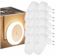 Lampka nocna LED do kontaktu z czujnikiem ruchu zmierzchu ZESTAW 10 sztuk