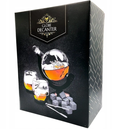 Karafka do Whisky ze szklankami EVI PREMIUM Globus Statek - zestaw prezentowy