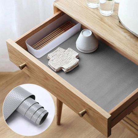 Cabinet drawer protection mat anti-slip XXL 300x50 cm - grey