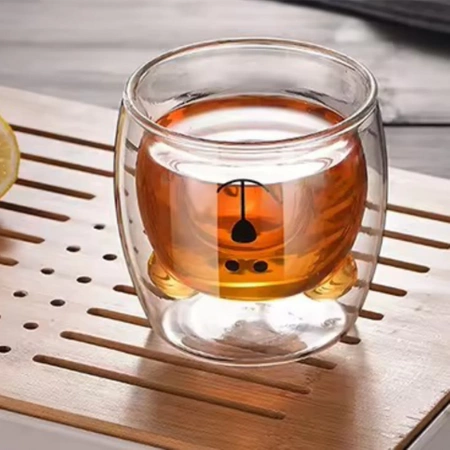 Thermal glasses with double wall for coffee and tea BEAR 4 x 250ml SET