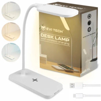 STOLNÍ LED LAMPIČKA NA STŮL ŠKOLNÍ LAMPA DOTYKOVÁ NA ČTENÍ PRÁCI NOČNÍ - BÍLÁ