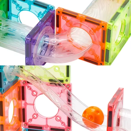 Magnetic Building Blocks CONSTRUCTION PANELS Colorful GLOWING TRACK 3D Set x96