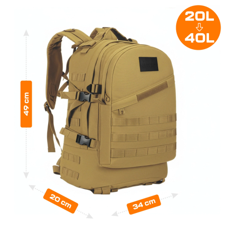 MILITARY TACTICAL BACKPACK TOURIST SPORT TREKKING FOR MOUNTAINS - BEIGE