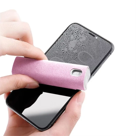 Čisticí sada pro telefon, přenosný čistič obrazovky, 2v1 sada, růžová barva