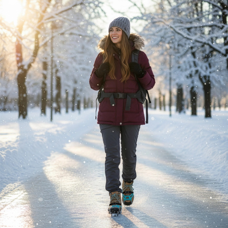 PROTISKLUZOVÉ TURISTICKÉ NÁVLEKY NA OBUV ŘETĚZY HROTY TREKINGOVÉ POUZDRO - 37-40 CRAMPONS PREMIUM