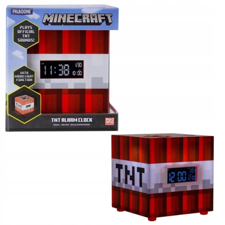 Budzik zegar podświetlany MINECRAFT blok TNT