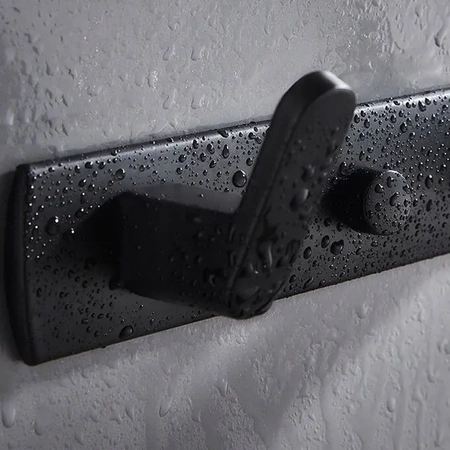 EVI HOME bathroom hanger with handles, towel hooks - black