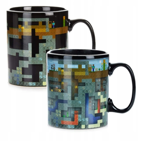 Kubek ceramiczny MINECRAFT termoaktywny z Creeper Steve Alex