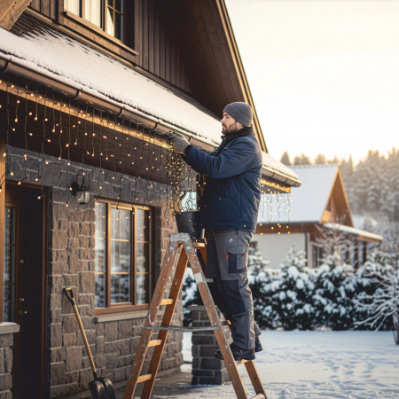 LAMPKI ZEWNĘTRZNE 500 LED SOPLE 24m GIRLANDA Świąteczna Kurtyna Świetlna ciepłe