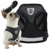 WALKING HARNESS adjustable, pressure-free for cat, dog, REFLECTIVE + LEASH 120 cm - M BLACK