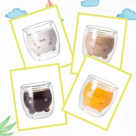 Thermal glasses with double wall for coffee and tea CAT 4 x 250ml SET