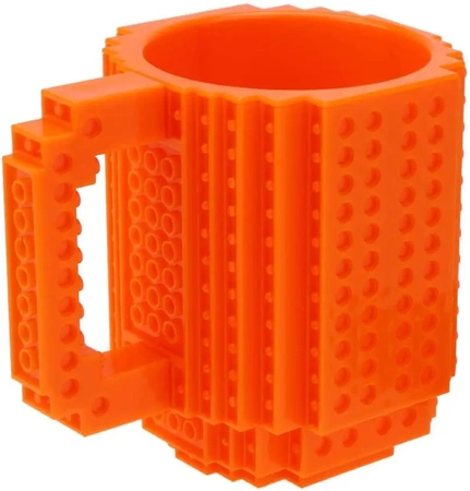 Kubek kreatywny do klocków LEGO z zestawem startowym - pomarańczowy