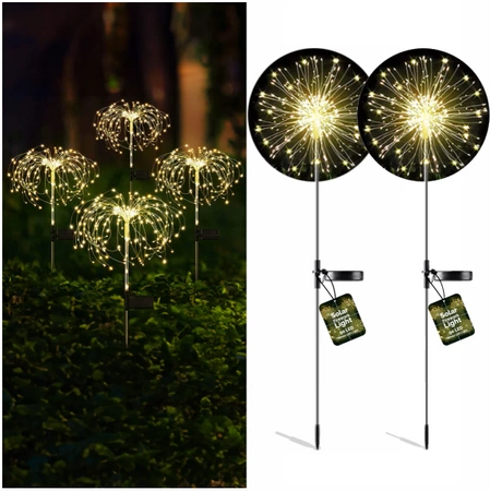 Lampa solarna zewnętrzna ogrodowa dmuchawiec Fajerwerki FIREWORKS 120 LED - set of 2