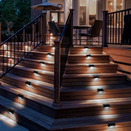 Solární lampa zahradní osvětlení LED SADA 4ks soumrakový senzor schody