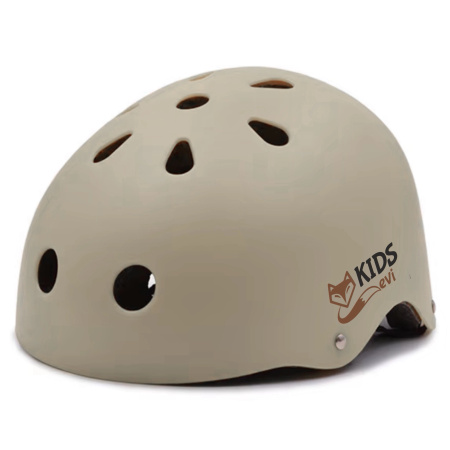 DĚTSKÁ cyklistická helma EVI KIDS na kolo, skateboard, kolečkové brusle 48-55 cm 1-5 let - Béžová