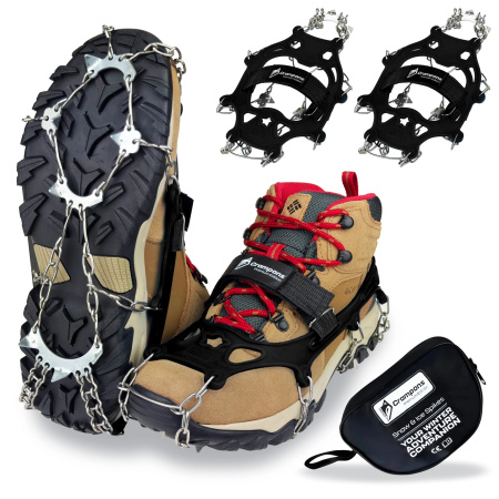 RACZKI NA BUTY Turystyczne ANTYPOŚLIZGOWE Łańcuchy KOLCE Trekkingowe ETUI - 41-44 Crampons Premium