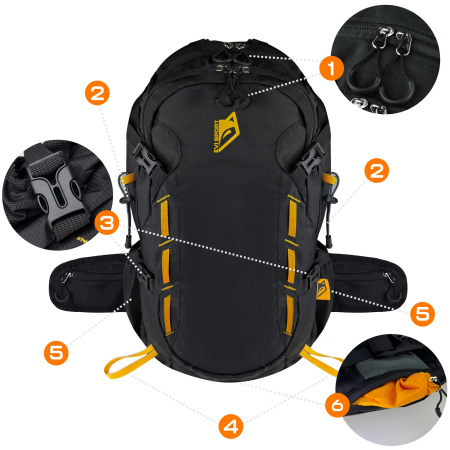 TURISTICKÝ BATOH TREKINGOVÝ HORSKÝ 40L PÁNSKÝ DÁMSKÝ SILNÝ DO HOR ČERNÝ