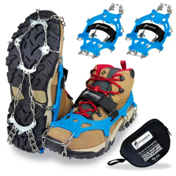 RACZKI NA BUTY Turystyczne ANTYPOŚLIZGOWE Łańcuchy KOLCE Trekkingowe ETUI - 37-40 Crampons Premium