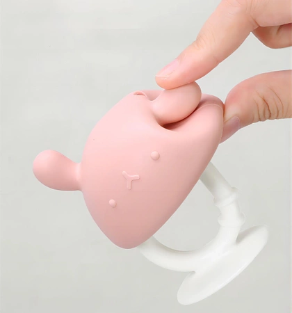 Gryzak logopedyczny - grzybek Teether mashroom zabawka sensoryczna różowa