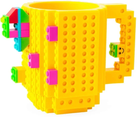 Kreativní hrnek s LEGO cihlami a startovacím sady - Žlutá