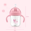 Sippy cup with weighted straw for learning to drink, Sippy bidon - colour pink