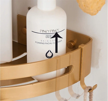2x EVI HOME Loft corner bathroom shelf for shower - gold