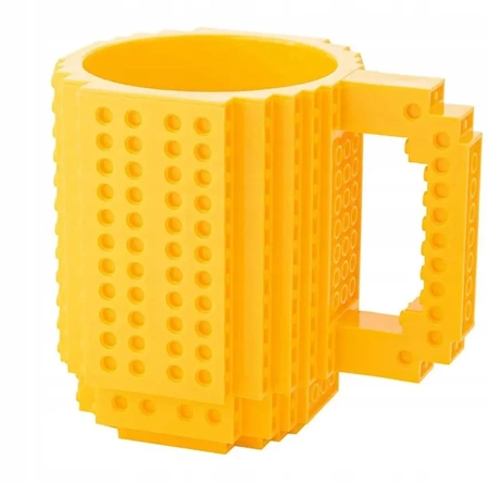 Kreativní hrnek s LEGO cihlami a startovacím sady - Žlutá