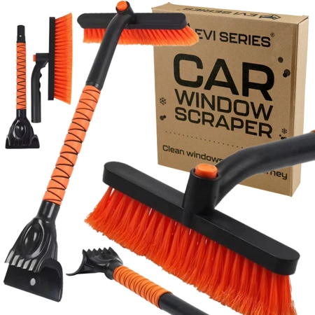 Car Window Scraper and Snow Brush for Clearing Snow from Vehicles