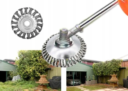 Head for petrol scythe, trimmer - wire brush weave for ankle cleaning