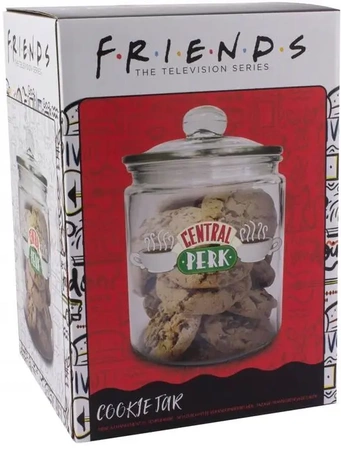 FRIENDS biscuit jar glass container with lid